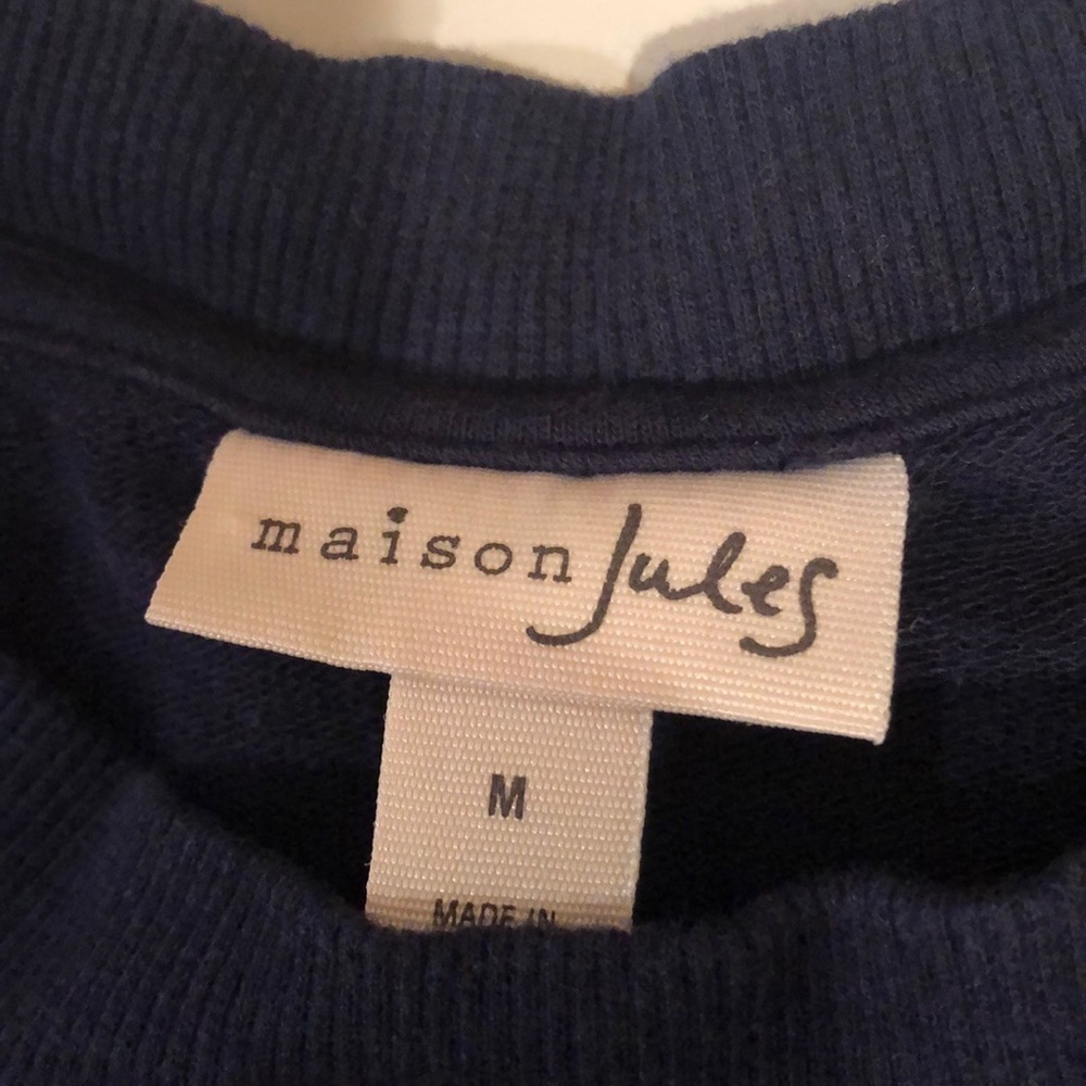 Maison Jules Womens Blouson-Sleeve Sweatshirt Medium - Picture 4 of 7